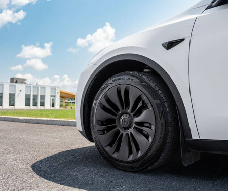 Model Y | 19-inch Whirlwind Matte Black Wheel Cover (Asymmetrical Model 4) - TTS Parts inc.