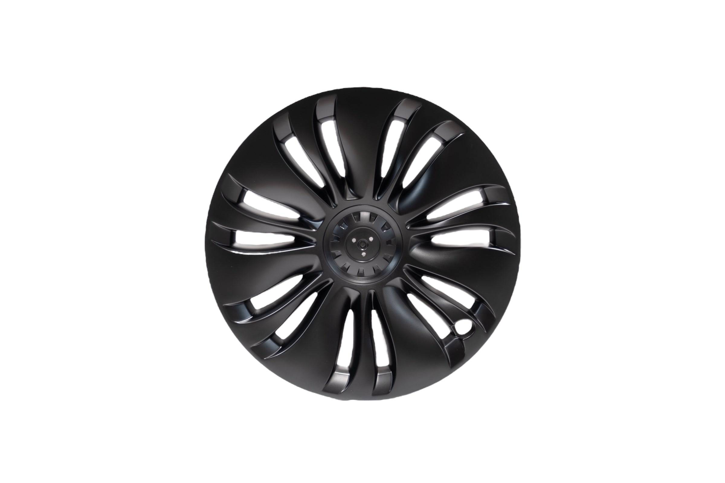 Model Y | 19-inch Whirlwind Matte Black Wheel Cover (Asymmetrical Model 4) - TTS Parts inc.