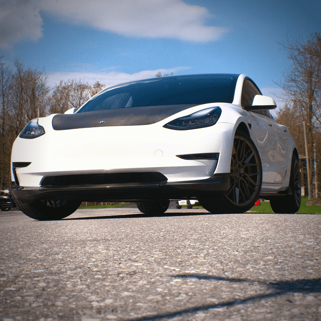 Model 3 (2018-2023) | Front lip en fibre de carbone style ES - TTS Parts inc.