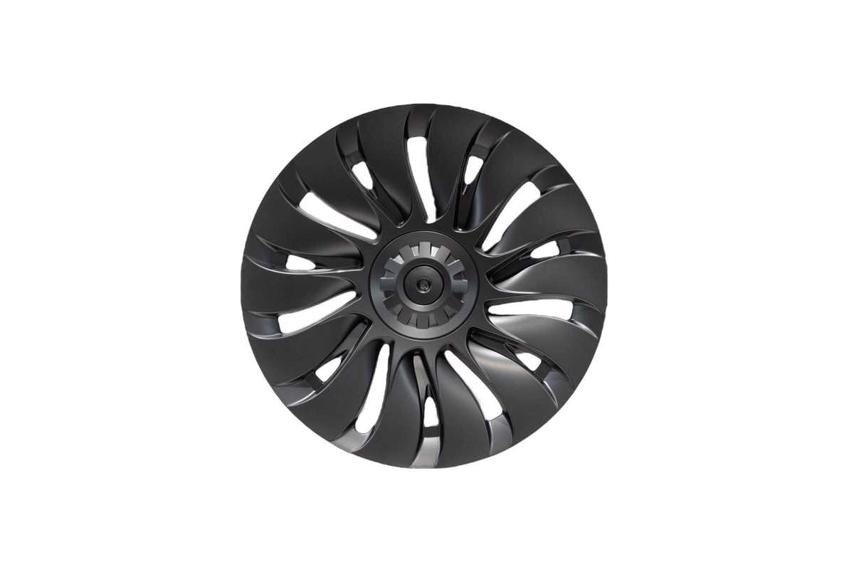 Model Y | 19-inch Whirlwind Matte Black Wheel Cover (Asymmetrical Model 3) - TTS Parts inc.