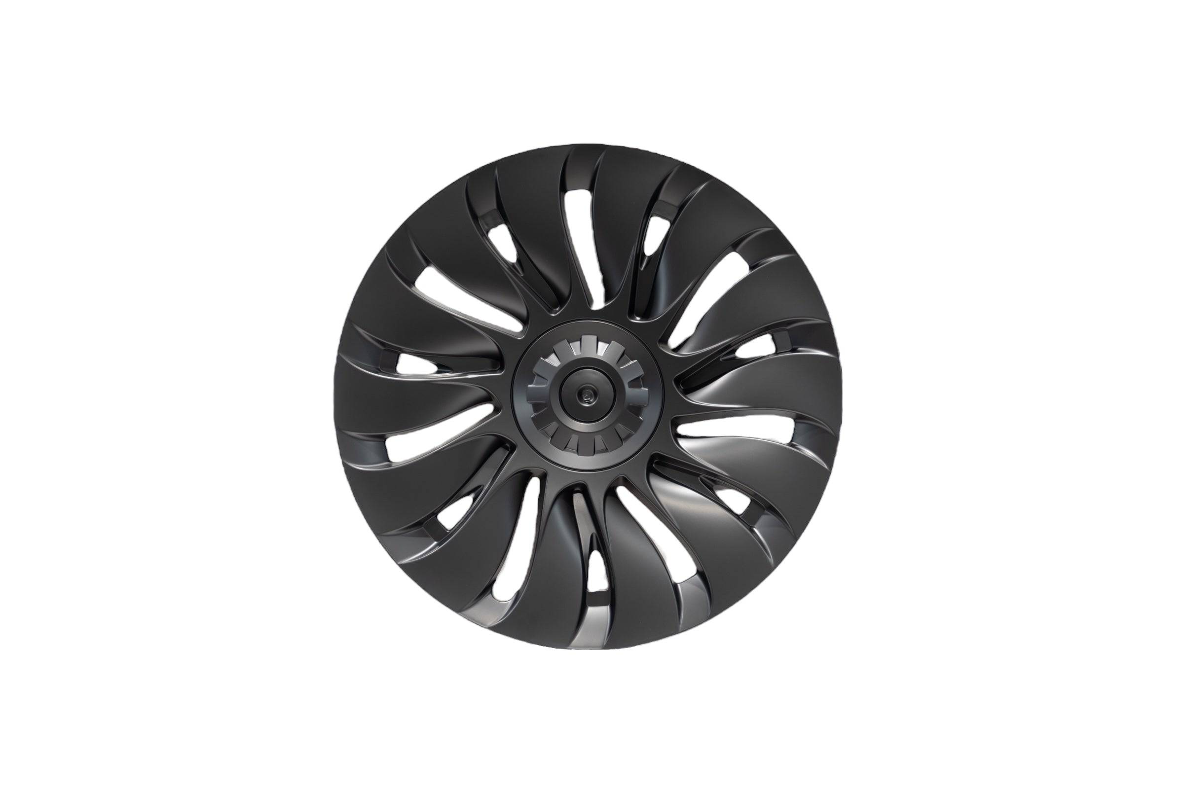 Model Y | 19-inch Whirlwind Matte Black Wheel Cover (Asymmetrical Model 3) - TTS Parts inc.