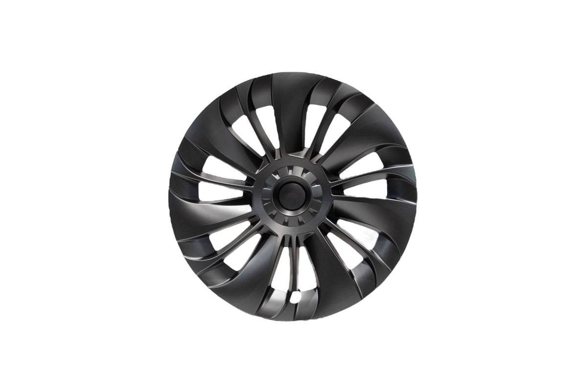 Model Y | 19-inch Whirlwind Matte Black Wheel Cover (Asymmetrical Model 1) - TTS Parts inc.