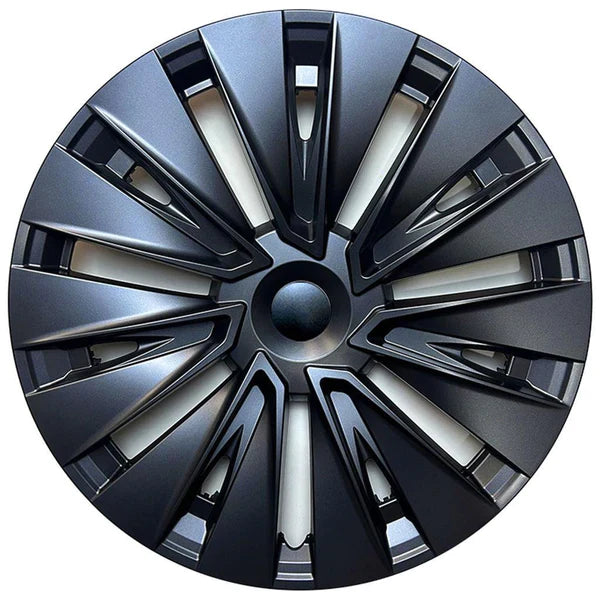 19 Inch Whirlwind Hubcap Matte Black (Asymmetric Model 3)|Tesla Model Y - The Tesla Stop