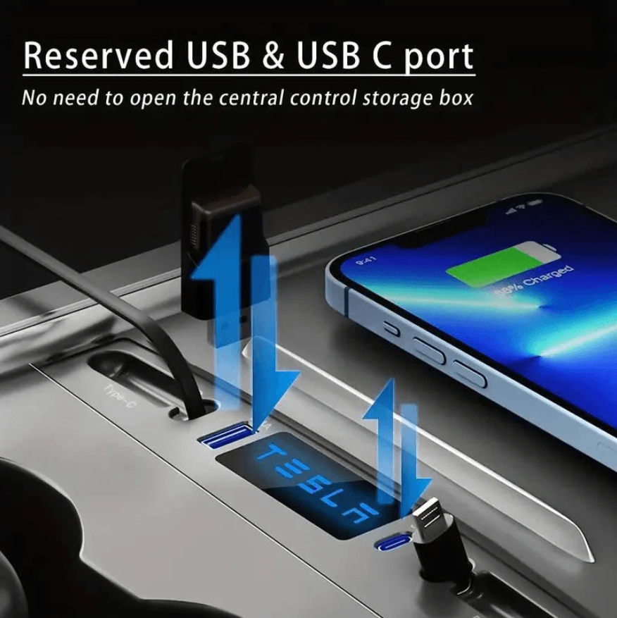 Center Console Fast Charger Adapter for Tesla Model 3/Y - The Tesla Stop