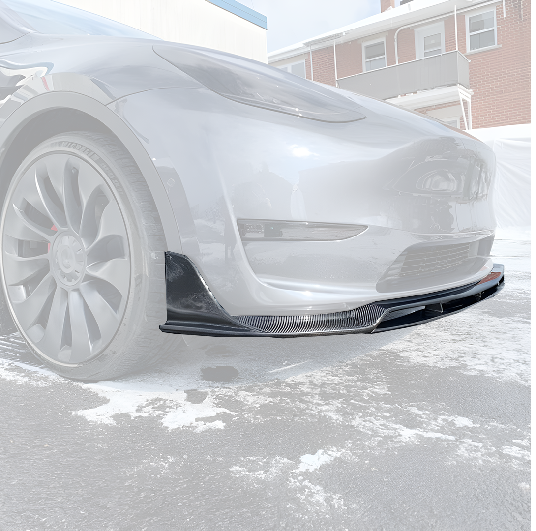 Carbon Fiber Front Lip style V Spoiler | Tesla Model Y - The Tesla Stop