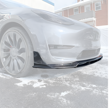 Carbon Fiber Front Lip style V Spoiler | Tesla Model Y - The Tesla Stop