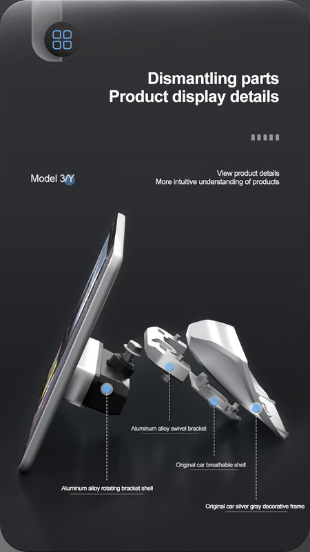 Screen Swivel Tilt Mount 4 Direction Turn | Tesla Model Y & 3 (2018-2023 Models) - The Tesla Stop